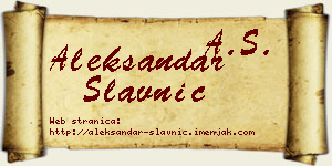 Aleksandar Slavnić vizit kartica